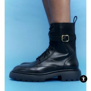 Zara zip up boot with buckle size 7.5